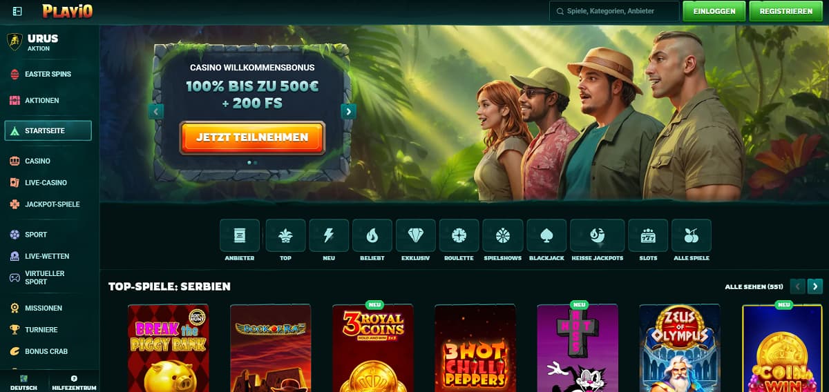 Playio glänzt mit einer enormen Spielbreite von über 6.000 Titeln und belohnt seine Nutzer zusätzlich durch eine tägliche Bonus-Crab-Prämie. Als erstklassiges Online Casino schnelle Auszahlung sorgt der Anbieter dafür, dass der Spielspaß an den Automaten nahtlos in eine reibungslose Gutschrift übergeht.
